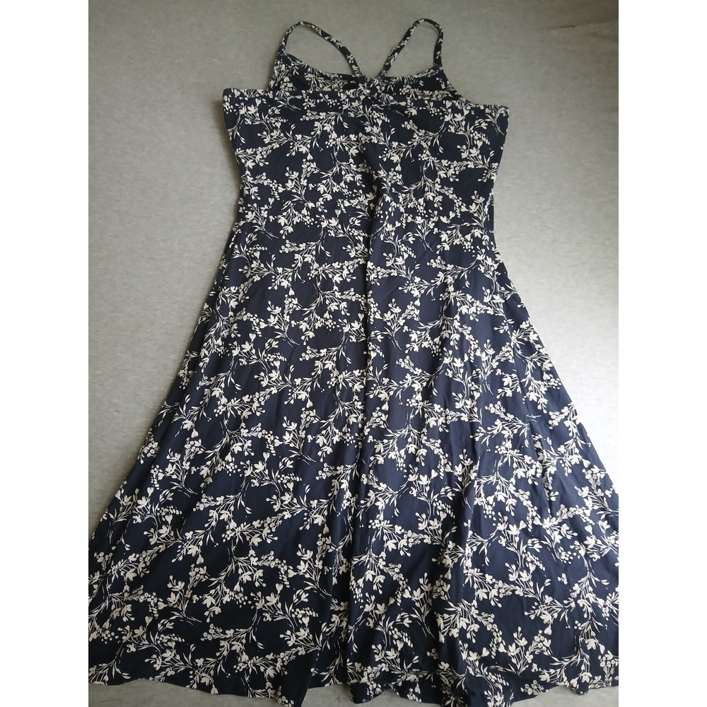 Pact Fit & Flare Navy and White Floral Spaghetti-Strap Midi Dress - Picture 9 of 14